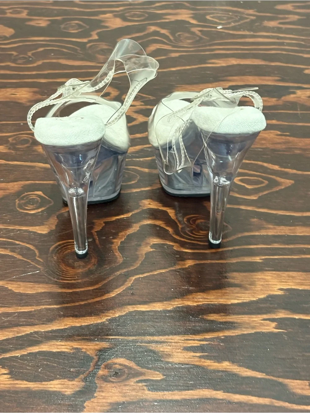 Pleasers Clear Platform High Heel Sandals - Transparent PVC